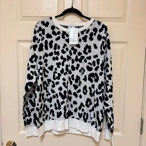 Kim Rogers Black and White Leopard Print Sweater